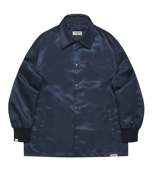 MUSINSA | LENGAGEMENT Small Heart Nylon Coach Jacket [Navy]