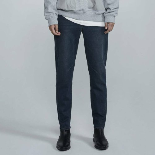 Унисекс укороченные прямые джинсы на резинке Dark Indigo