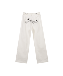 LETTERING CHINO PANTS - WHITE