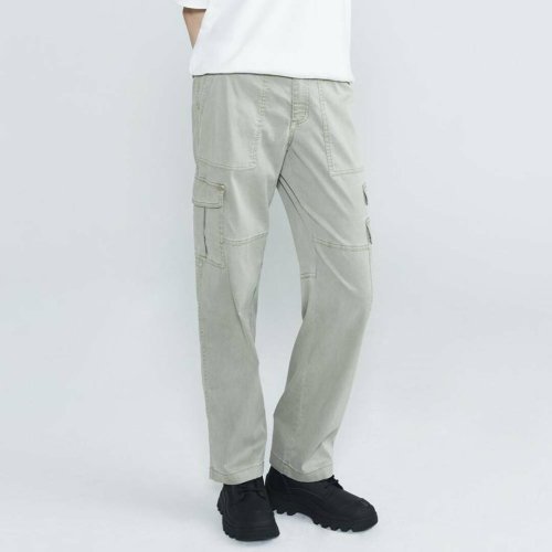 Женские брюки карго полуширокие из тенселя, Light Khaki