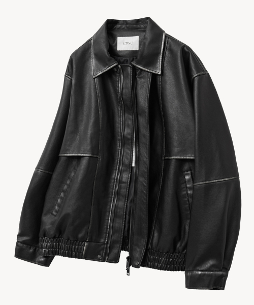 Кожаная куртка 8124 с винтажной варкой_Black