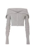 PETAL OFF-SHOULDER CARDIGAN grey