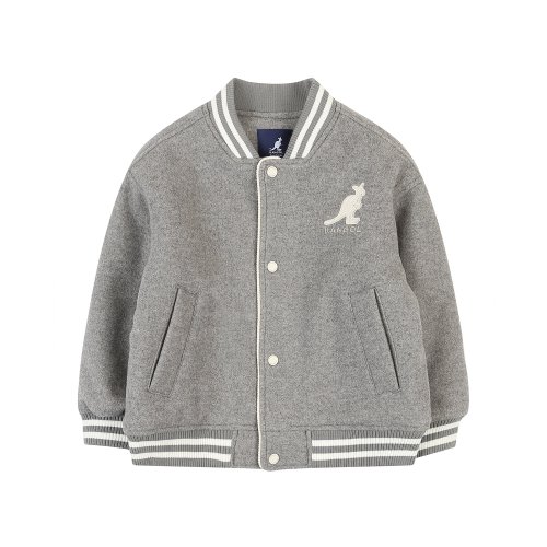 캉골키즈(KANGOL KIDS) 울 라이크 패디드 베이스볼 점퍼 PD 0002 멜란지 그레이/APDCJP00020MY - 사이즈 & 후기 | 무신사