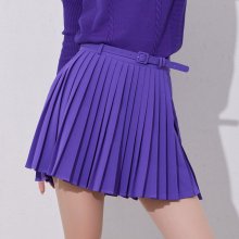 언발 벨트 플리츠 스커트 (Purple)