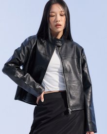 DT 레이싱 레더 자켓 (BLACK)