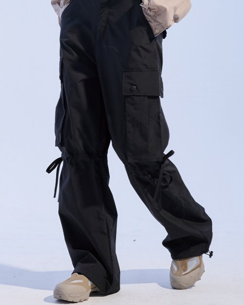 Нейлоновые брюки карго с бантами (BLACK)
