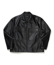 VEGAN LEATHER JACKET BLACK