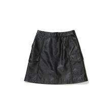 (W) VEGAN LEATHER MINI SKIRT BLACK