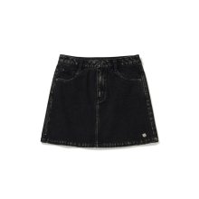 (W) BLACK DENIM MINI SKIRT BLACK