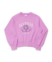 (W) FLOWER CROP SWEATSHIRT PINK