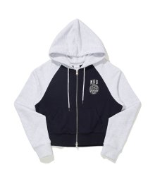 (W) CROP RAGLAN HOOD ZIP-UP NAVY