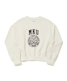 (W) M LOGO CROP SWEATSHIRT IVORY