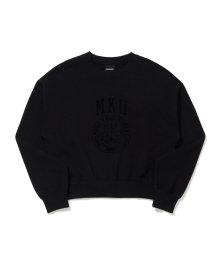 (W) M LOGO CROP SWEATSHIRT BLACK