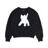Flashed Cats Eye Boucle Sweatshirts -[BLACK]