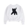 Flashed Cats Eye Boucle Sweatshirts -[WHITE]