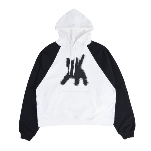 Tシャツ・カットソー AEAE Flashed Cats Eye Raglan HoodieBLACK/IVORY 에이이에이이(AEAE) Flashed Cats Eye Raglan Hoodie-[BLACK