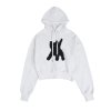 Flashed Cats Eye Crop Hoodie -[WHITE]