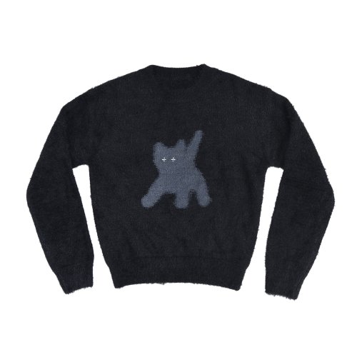 MUSINSA | AEAE Flashed Cats Angora Knit -[BLACK]