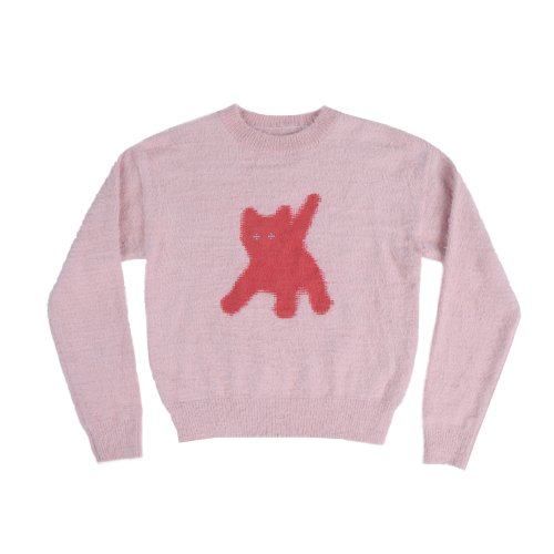 MUSINSA | AEAE Flashed Cats Angora Knit -[PINK]