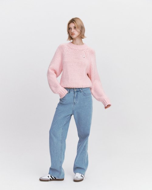 MUSINSA | NOIRNINE Classic wool knit - pink