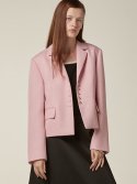 비뮤즈맨션(BEMUSE MANSION) Gold button tweed jacket - Soft pink