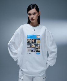 아이 엠 낫 로봇 캣츠 롱슬리브 티셔츠 (화이트)