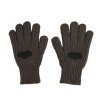 Heart Knit Gloves -[BROWN]