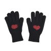 Heart Knit Gloves -[BLACK]