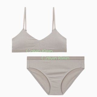 캘빈클라인 언더웨어(CALVIN KLEIN UNDERWEAR) 여성 퓨쳐 쉬프트 코튼 AF 훅앤아이 브라렛 세트_그레이 상품 이미지