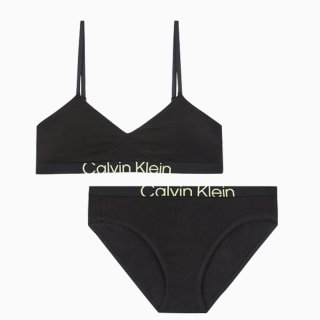 캘빈클라인 언더웨어(CALVIN KLEIN UNDERWEAR) 여성 퓨쳐 쉬프트 코튼 AF 훅앤아이 브라렛 세트_블랙