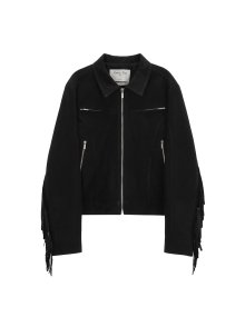 FRINGE SUEDE JACKET FOR WOMEN IN BLACK