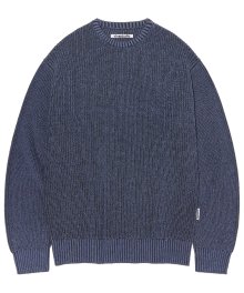 TWO-TONE MIX ROUND KNIT [FRENCH BLUE]