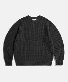 Heavyweight Waffle Knit Sweater Charcoal