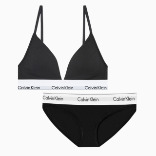 캘빈클라인 언더웨어(CALVIN KLEIN UNDERWEAR) 여성 모던코튼 트라이앵글 세트_블랙 상품 이미지