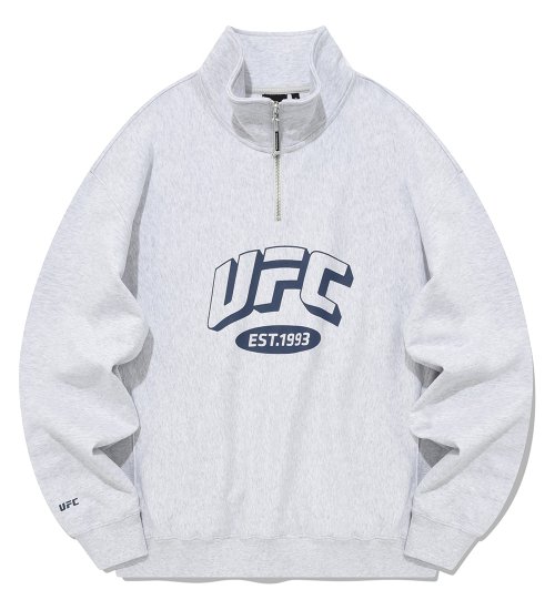 Свитшот UFC на молнии 1/4, серый меланж U2SWU3304M1