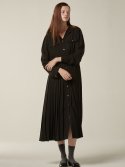 비뮤즈맨션(BEMUSE MANSION) Jane pleated shirt dress - Black