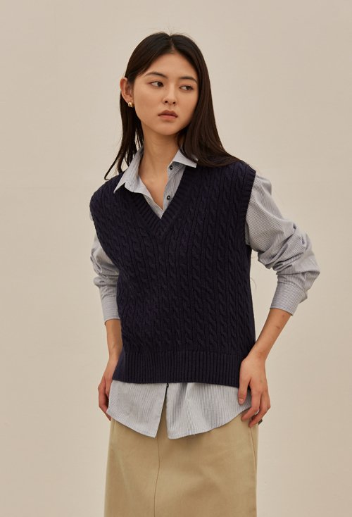 MOLLY CABLE VEST (3colors)