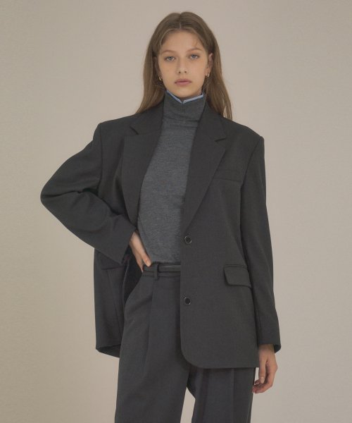 Оверсайз однобортный блейзер Essential SIOT4084 Charcoal