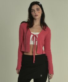 line strap cardigan (pink)