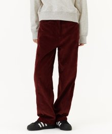 WOMENS CORDUROY NEW CURVED PANT - BURGUNDY