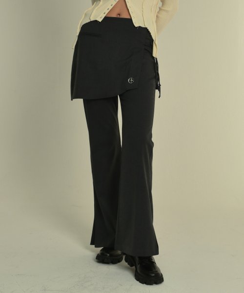 미드나잇 무브(MIDNIGHT MOVE) skirt slacks (dark grey