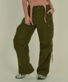 strap cargo pants (khaki)