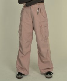 strap cargo pants (pink)