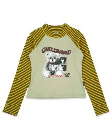 RAGLAN BEAR LONG SLEEVE_LIME