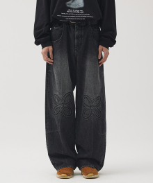 Cycla Crinkle Denim Pants - BLACK