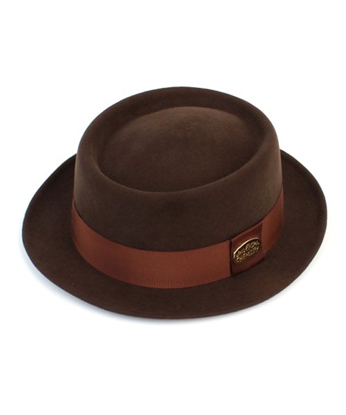 Very Short BR Line Brown Wool Fedora 숏페도라