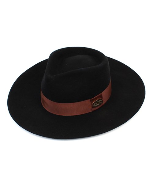V BR Line Black Wool Fedora 울페도라