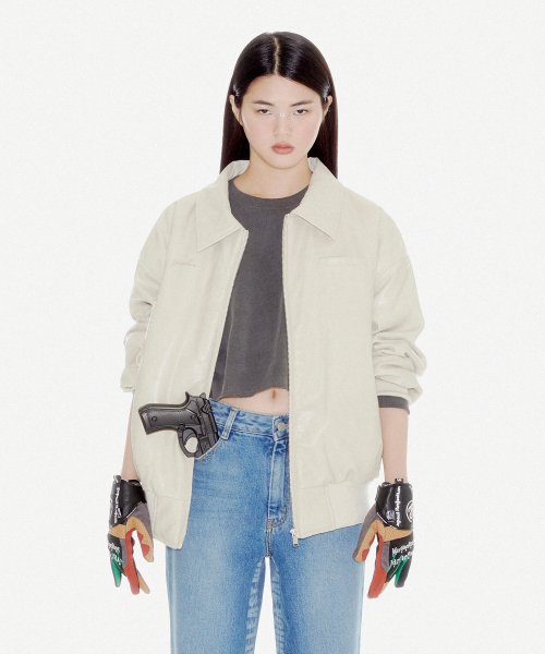 YOUHEE LOOSE FIT LEATHER JUMPER