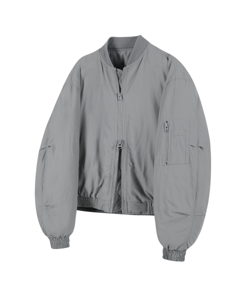 Короткий пуховик-бомбер ma-1 Grey (86-IRO300)