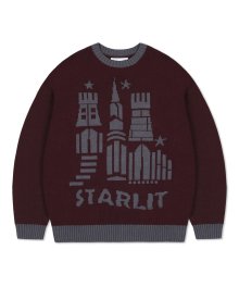 XTK068 스타일릿 라운드 니트 (BURGUNDY)